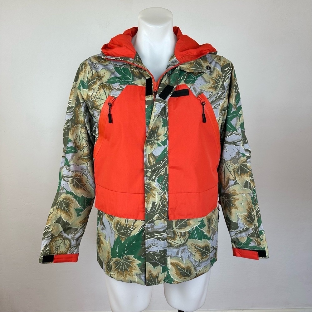 NWT The Hundreds Orange Green Camouflage Zip-Up Hooded Jacket Size Mens Small
